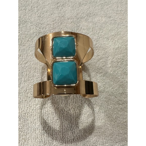Gold Bangle Bracelet in Turquoise for Women - Picture 1 of 4